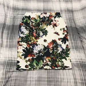 Floral pencil skirt